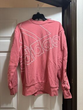 adidas Pink Crewneck Sweatshirt with Large Logo